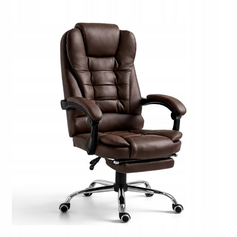 GAMING OFFICE CHAIR SWIVEL WITH FOOTREST ECOLEATHER BROWN Brand Ecarla