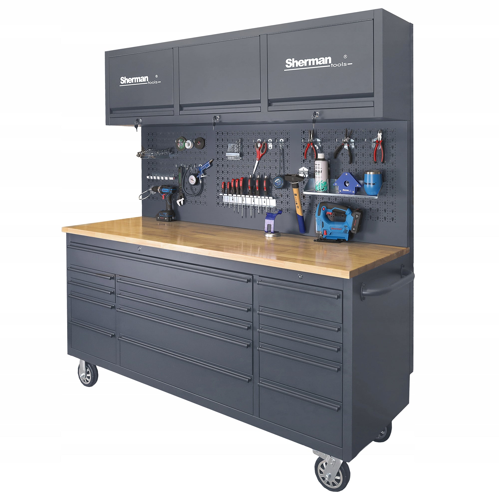 GARAGE FURNITURE TOOL CABINET ON WHEELS PROFESSIONAL BOOKCASE Sherman Accessories included no