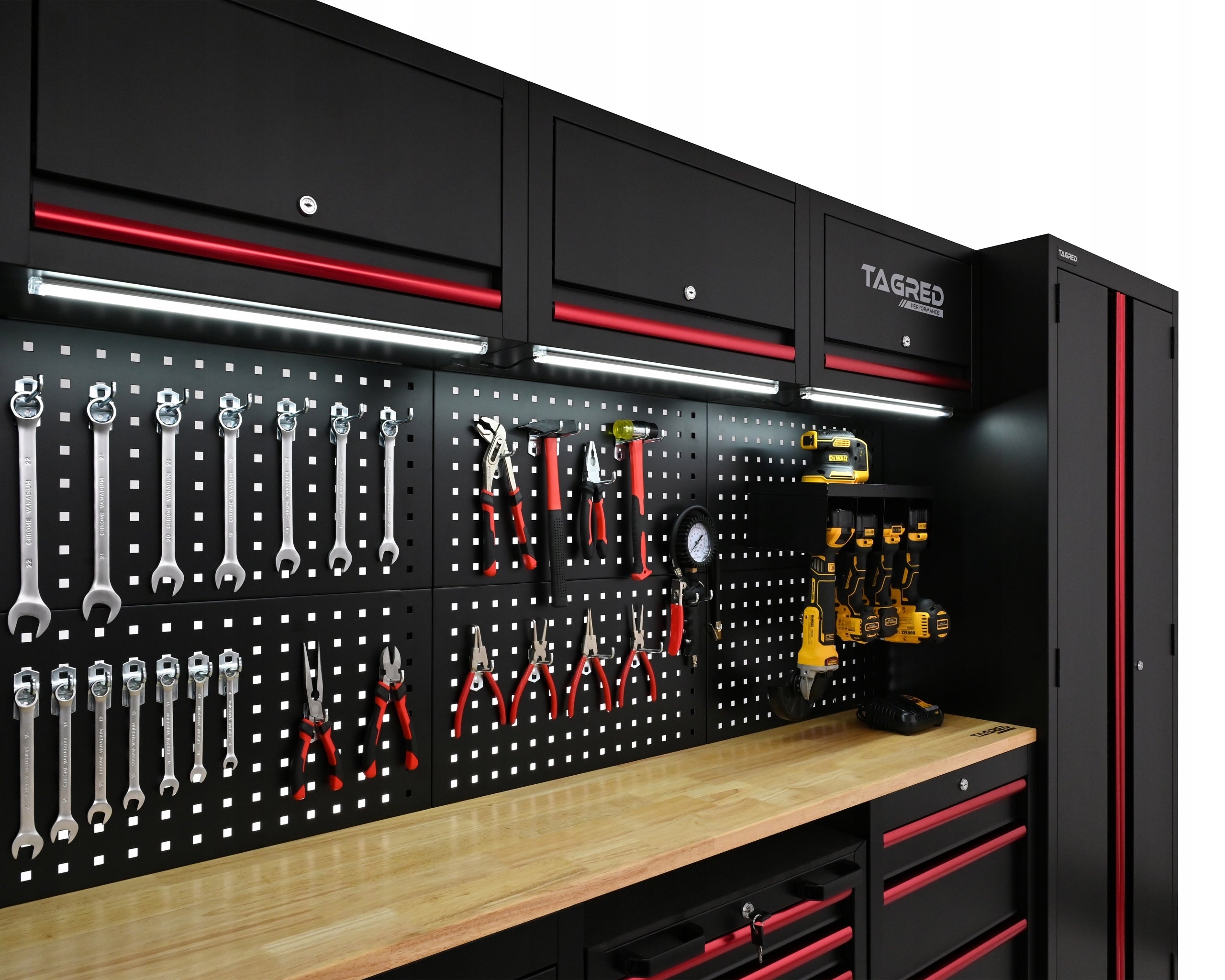 GARAGE FURNITURE WORKSHOP 8 LED MODULES 2x WORKSHOP TOOL CABINET Brand Tagred