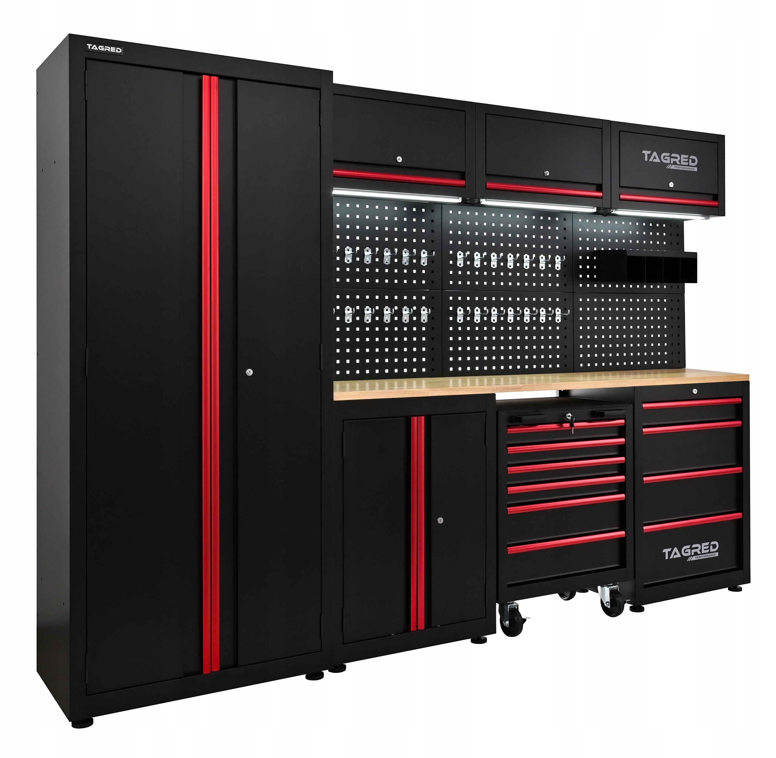 GARAGE FURNITURE WORKSHOP 8 MODULES LED TOOL CABINET FOR WORKSHOP Accessories included no