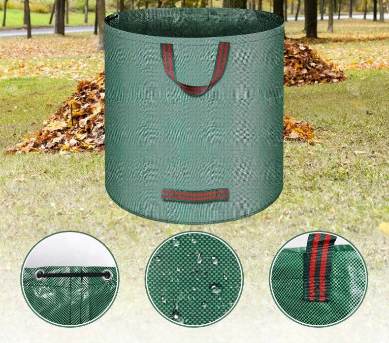 GARDEN BAG LEAF BASKET WASTE GRASS FOLDING STRONG WITH HANDLES 300 L Brand no brand