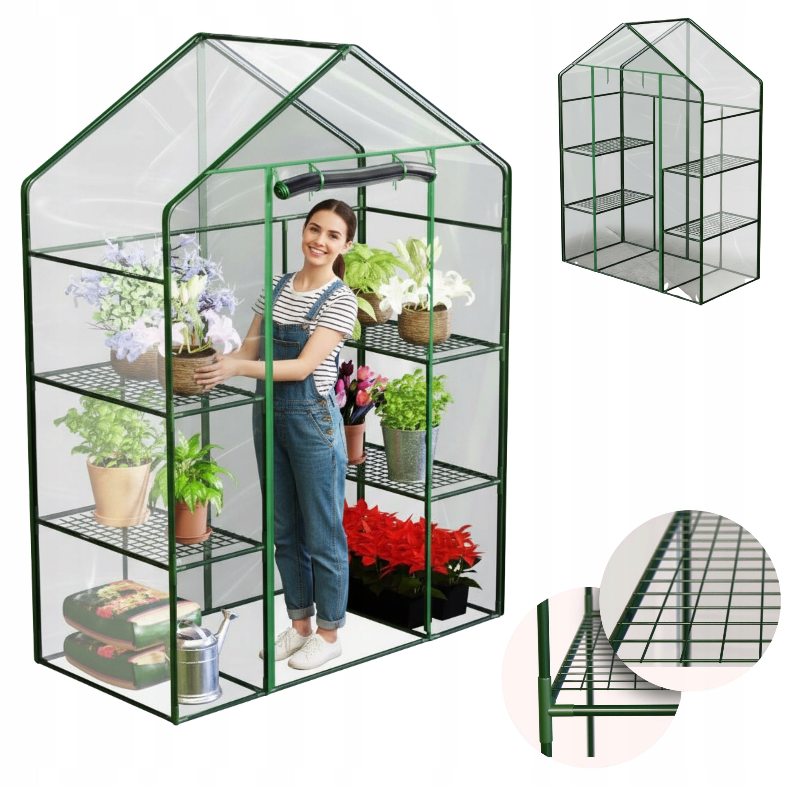 GARDEN BALCONY GREENHOUSE 195X140X70CM VERTICAL BOOKCASES FOIL MINI TUNNEL Packaging status original