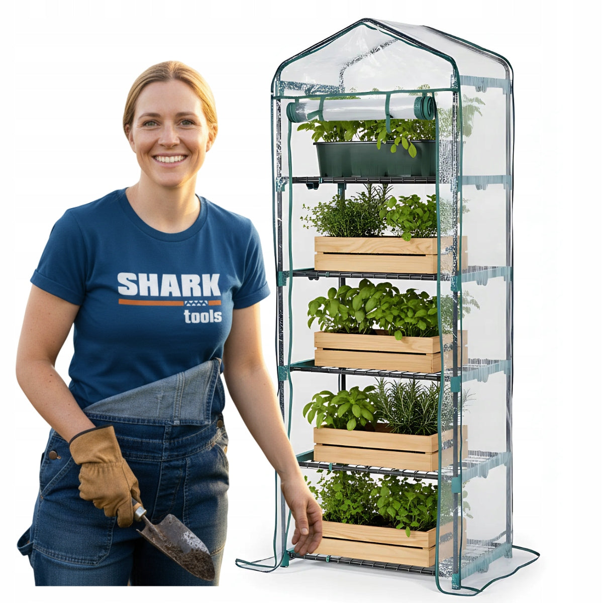 GARDEN BALCONY GREENHOUSE 5 shelves 200cm 68x49cm UV Foil for Balcony