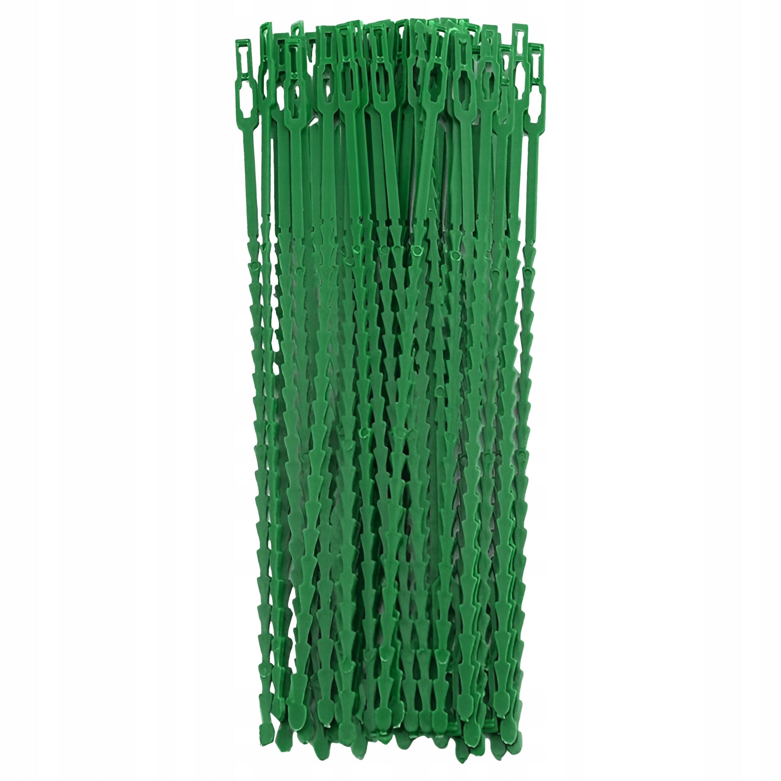 GARDEN BANDS FOR FASTENING PLANTS BRANCHES OF FLOWERS GREEN ADJUSTABLE 100PCS Product height 17 cm