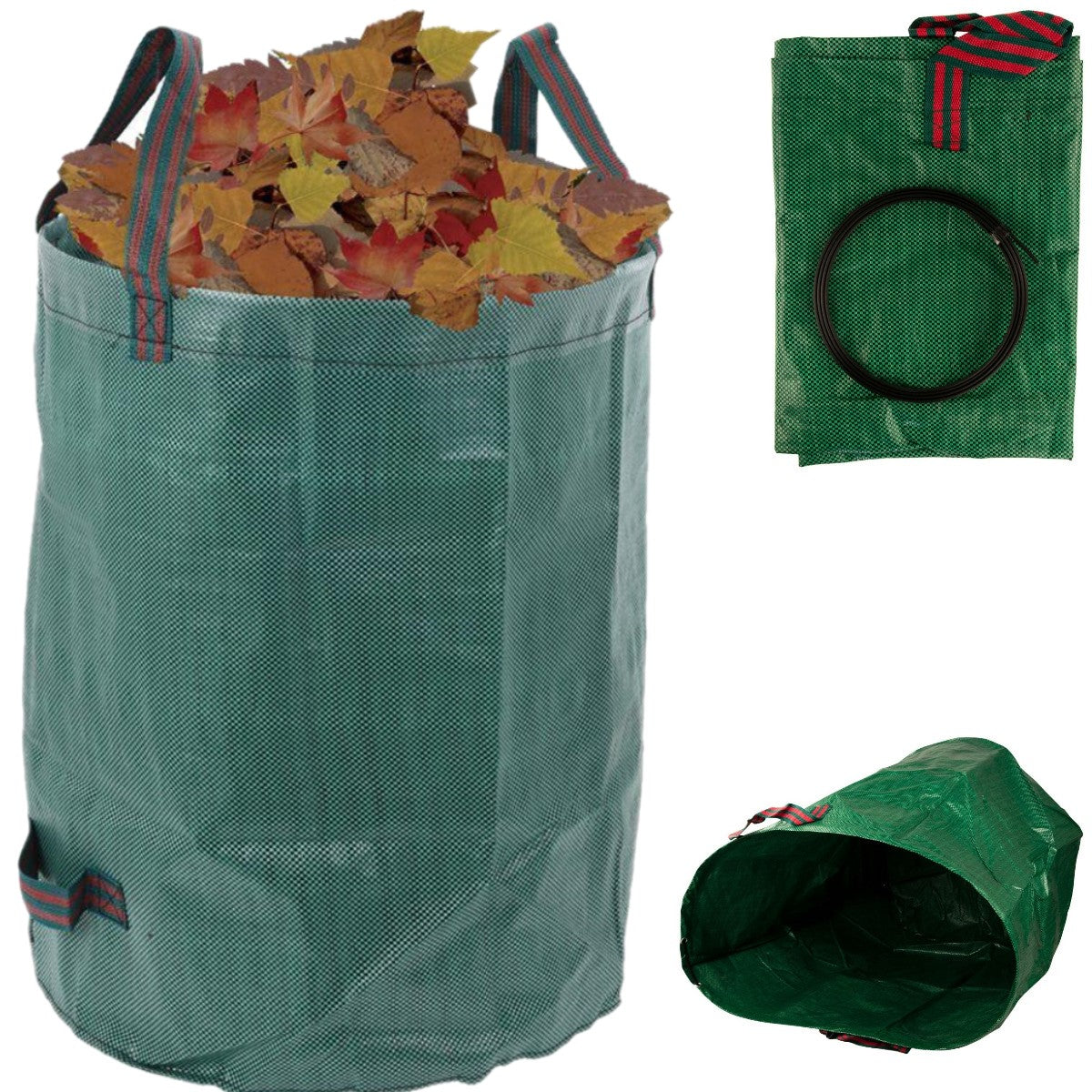 GARDEN BASKET FOLDING BAG LEAF BAG GRASS COMPOST DURABLE 120L
