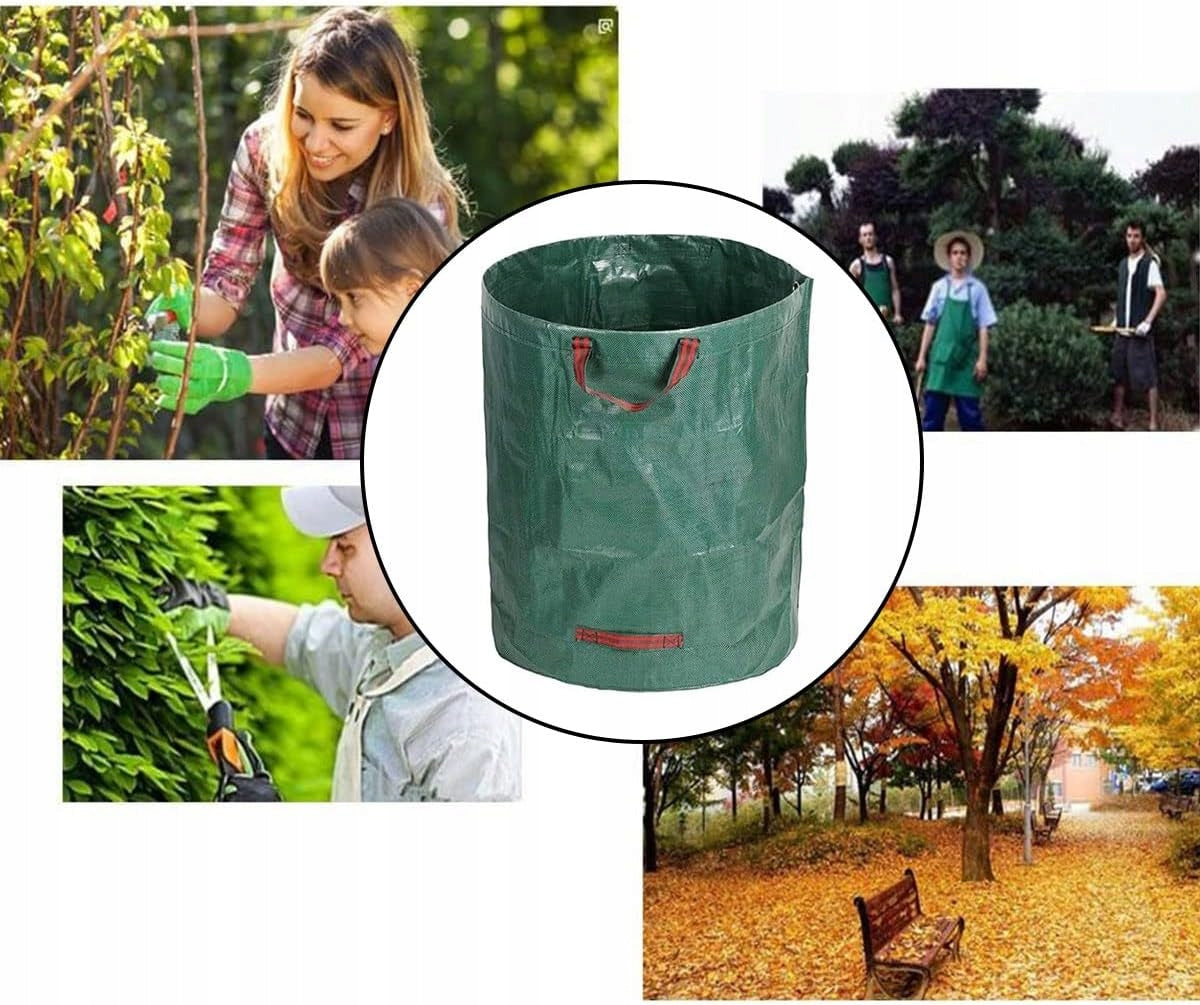 GARDEN BASKET GRASS LEAF BAG WASTE FOLDING STRONG WITH HANDLES 300 L Type bag for leaves