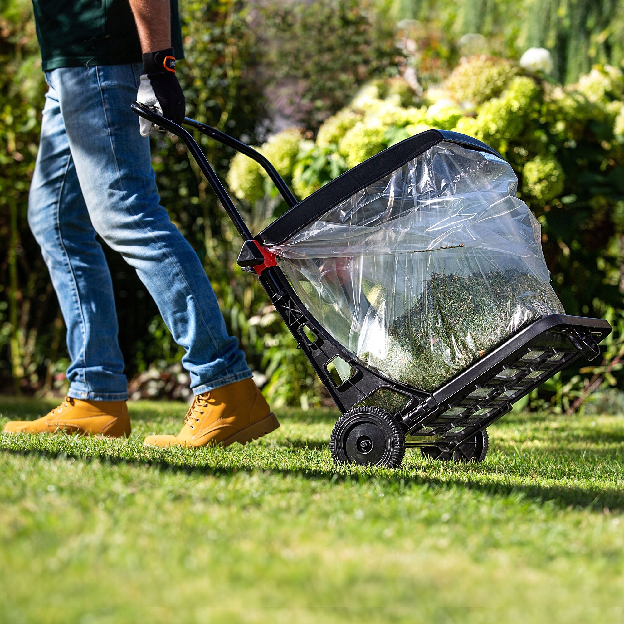 GARDEN BASKET LEAF BAG GRASS WASTE 80L STRONG FRAME ON WHEELS Packaging status original