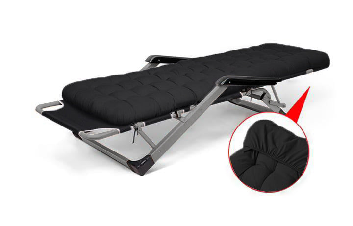 GARDEN BEACH CHAIR FOLDING PILLOW COMFORTABLE BLACK IDEALGarden Frame material metal