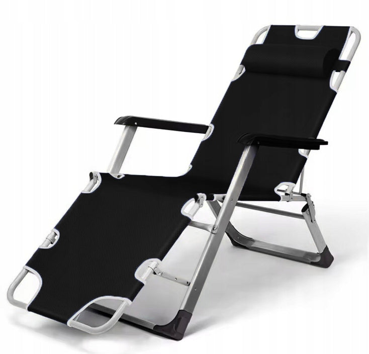 GARDEN BEACH CHAIR FOLDING PILLOW COMFORTABLE BLACK IDEALGarden Length (longer side) 178 cm