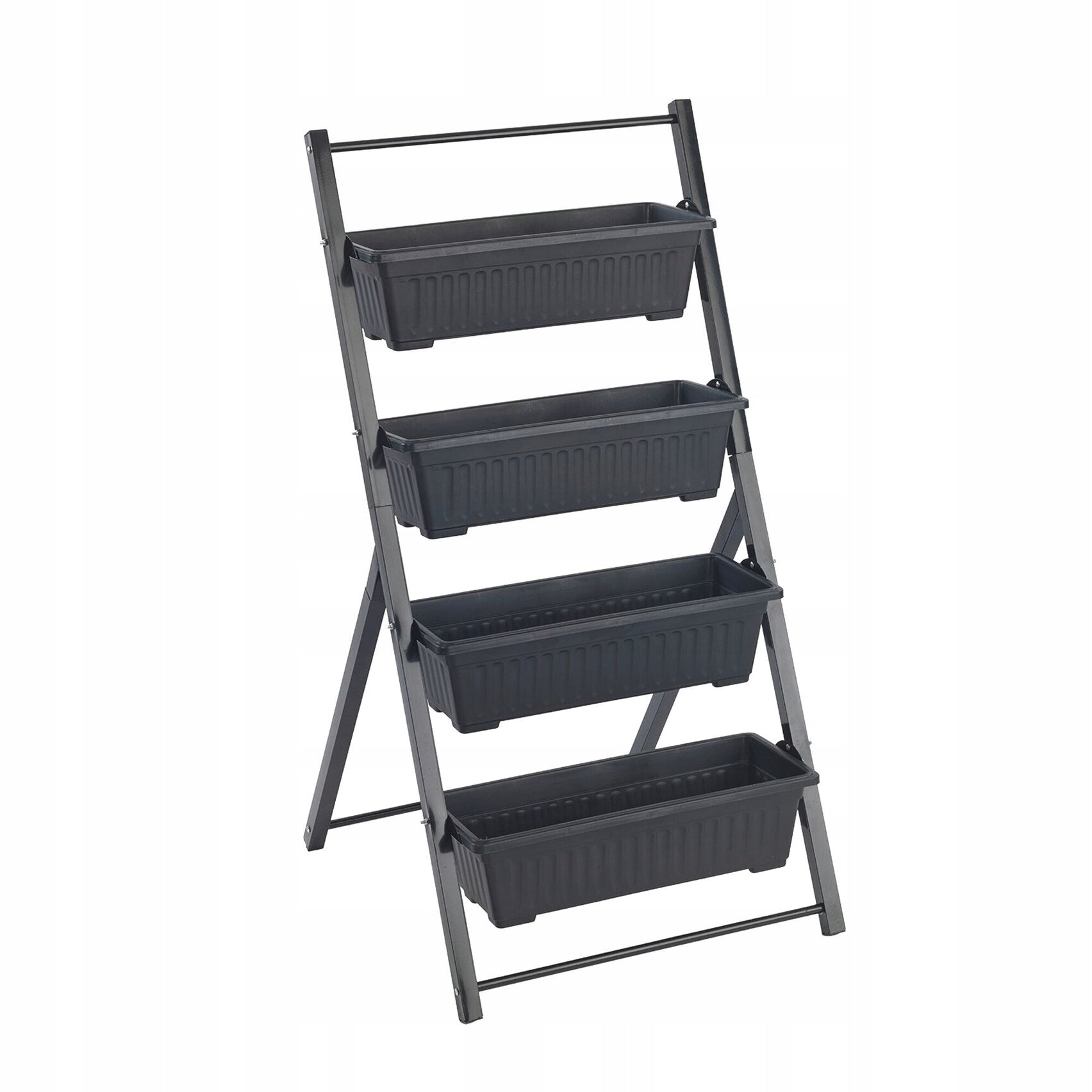 GARDEN BOOKCASE WITH BEDS 4 LEVEL METAL 62 X 108 X 56,5 CM BLACK Manufacturer code 9942580500