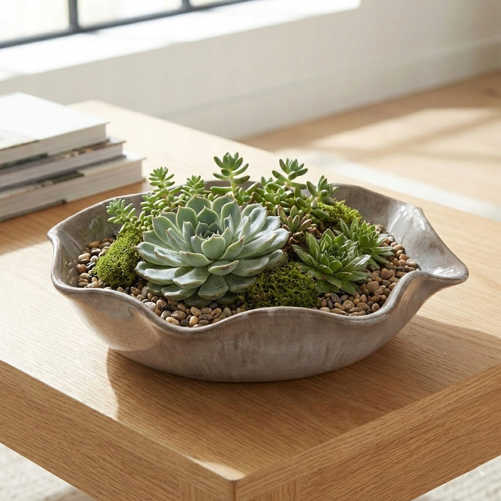 GARDEN BOWL FOR FOUNTAIN DRINKER DECORATIVE CLAY GRAY BOWL CLAY Type ornament