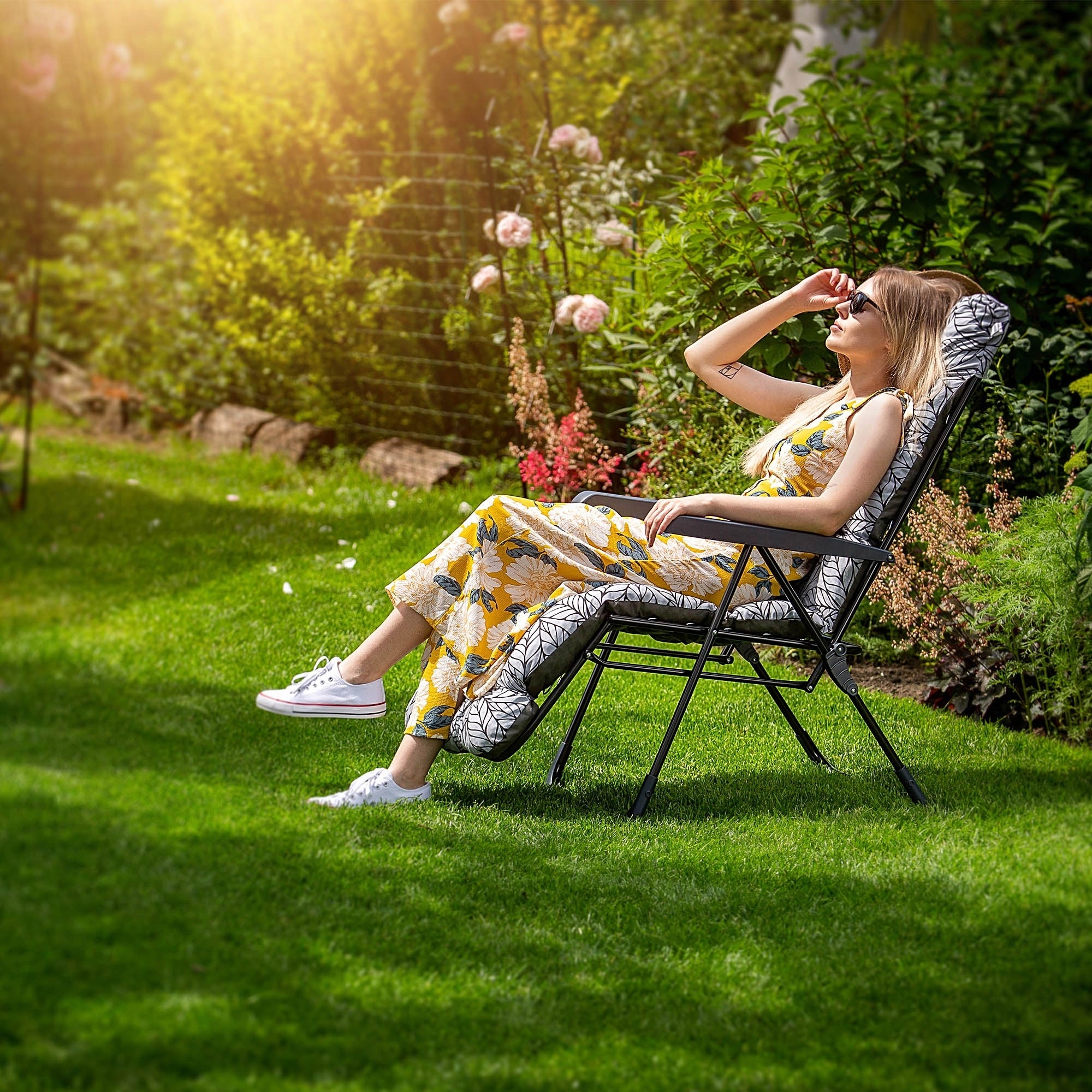 GARDEN CHAIR BEACH CHAIR FOLDING TOURIST ADJUSTABLE TERRACE Packaging status original