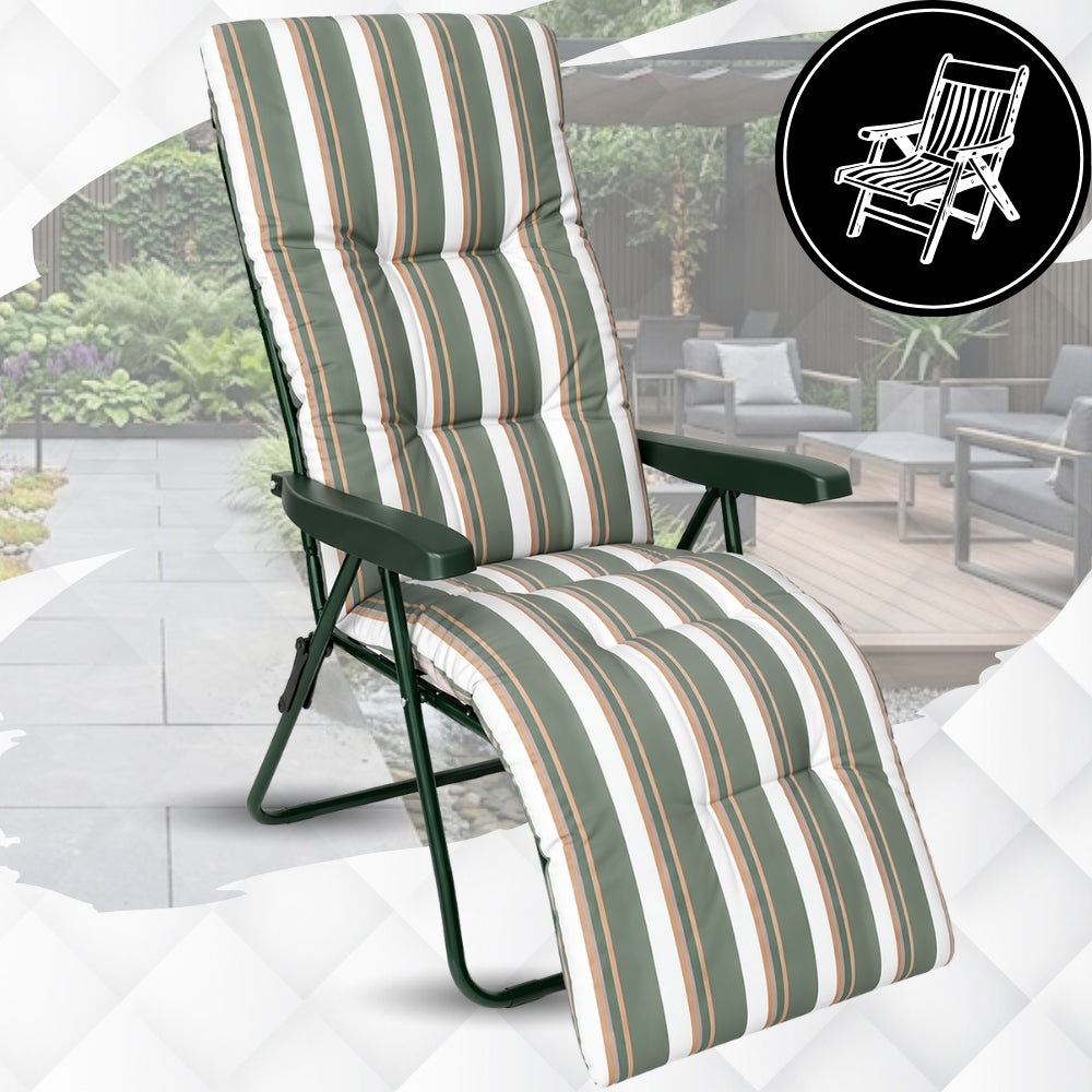 GARDEN CHAIR BEACH CHAIR FOLDING TOURIST ADJUSTMENT THICK CUSHION Packaging status original