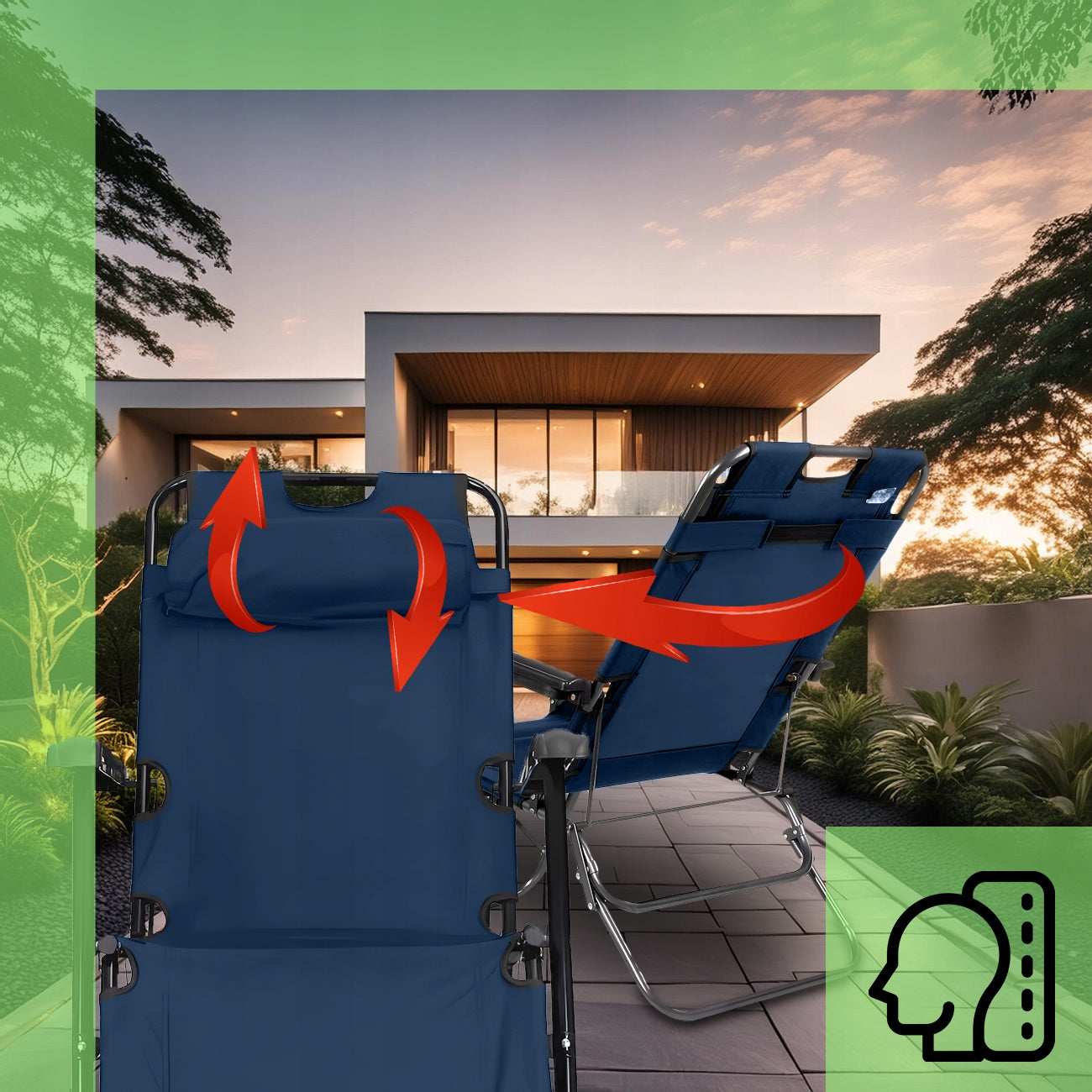 GARDEN CHAIR BEACH CHAIR TOURIST FOLDING CUSHION Frame material metal