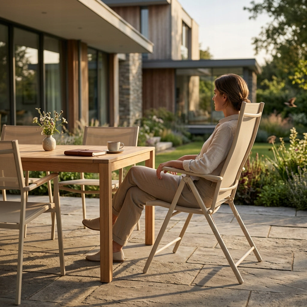 GARDEN CHAIR FOLDING BALCONY SET OF 2 CHAIRS BEIGE AY003-2 Manufacturer code AY003-2