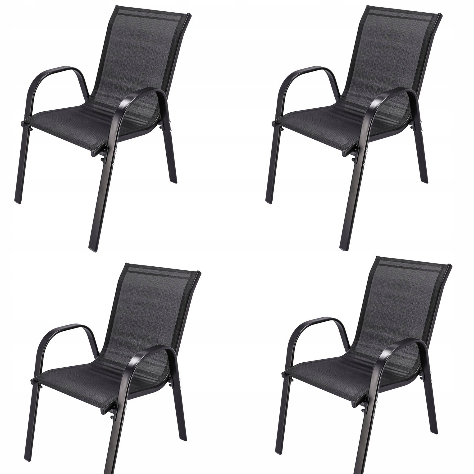 GARDEN CHAIRS FOR TERRACE BALCONY GARDEN MODERN METAL CHAIR 4 PACK Packaging status original