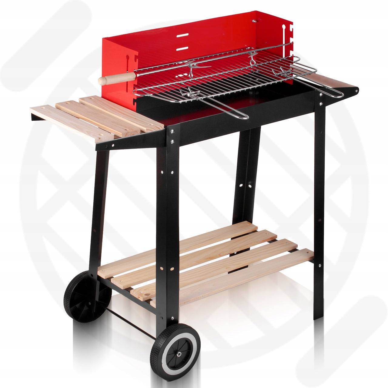 GARDEN CHARCOAL GRILL CHROME CORNER GRATE PORTABLE ADJUSTABLE 2 SHELVES Grate length 48 cm