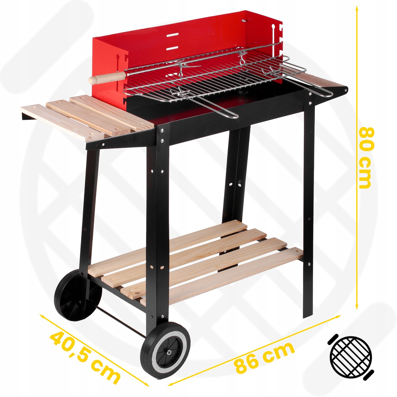 GARDEN CHARCOAL GRILL CHROME CORNER GRATE PORTABLE ADJUSTABLE 2 SHELVES Manufacturer code Grill Węglowy 109067