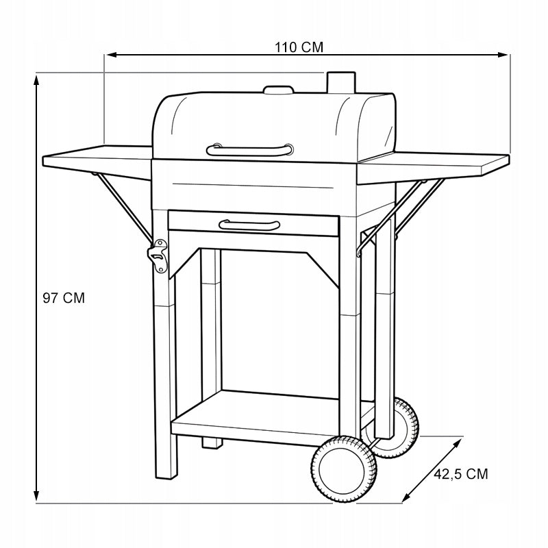 GARDEN CHARCOAL GRILL COVER BUILT-IN ASHTRAY THERMOMETER OPENER BBQ Manufacturer code VL18