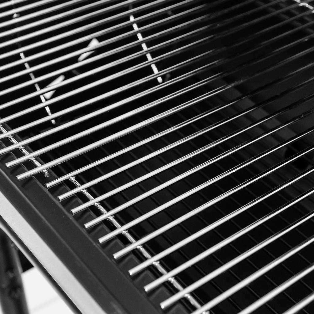 GARDEN CHARCOAL GRILL LARGE Barrel with CHIMNEY Cover THERMOMETER 2 GRATES Grill height 122 cm