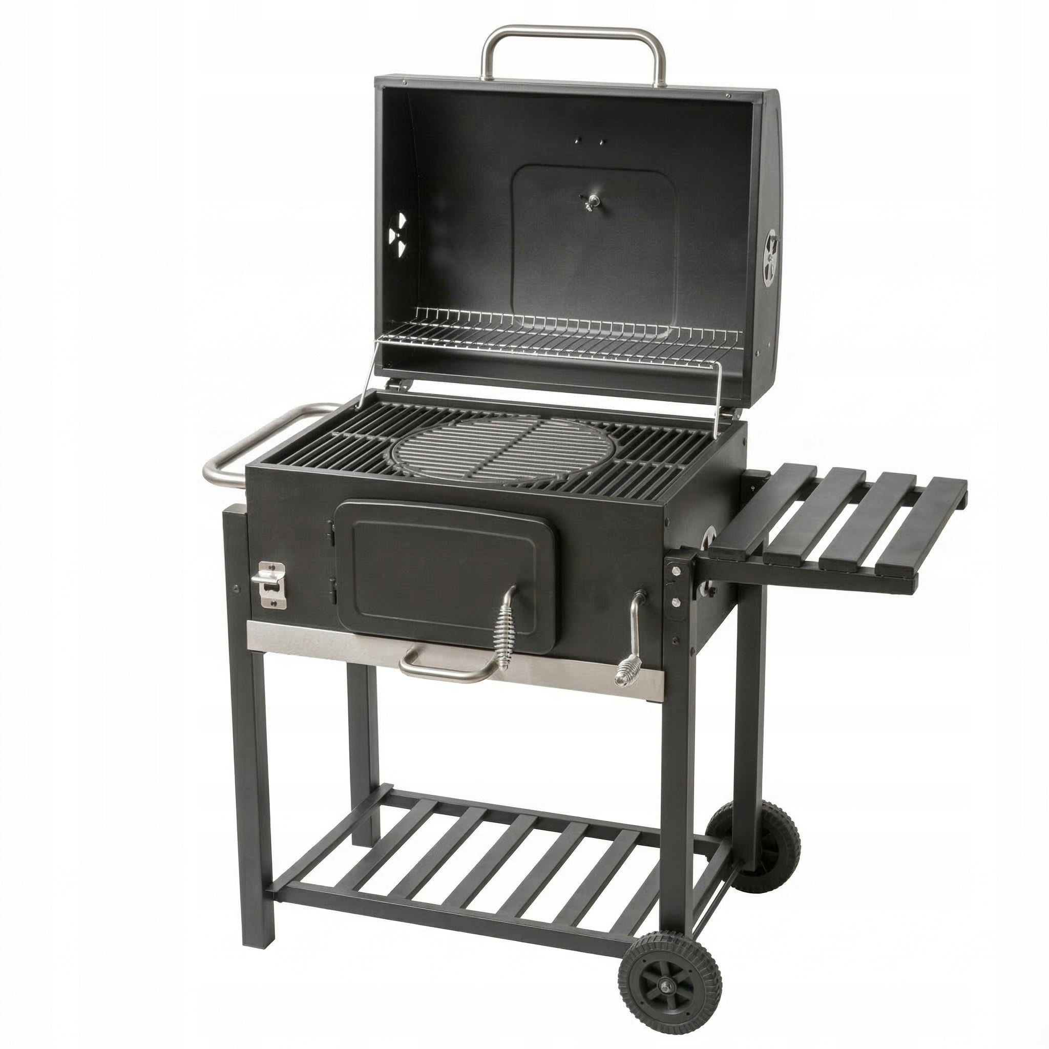 GARDEN CHARCOAL GRILL LARGE GRATE WITH COVER ASHTRAY +THERMOMETER Manufacturer Mirpol