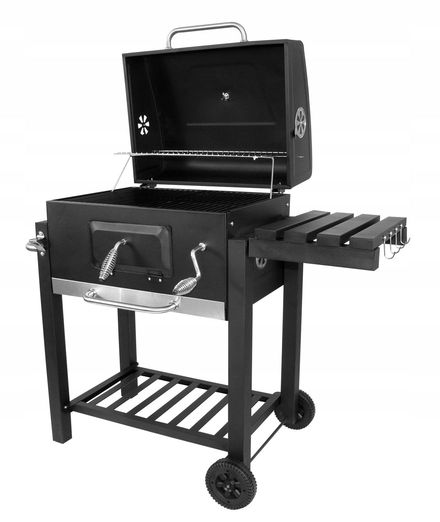 GARDEN CHARCOAL GRILL LARGE GRATE WITH COVER ASHTRAY THERMOMETER Manufacturer no brand
