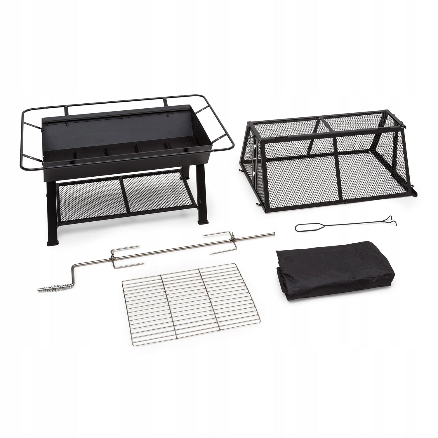 GARDEN CHARCOAL GRILL LARGE PORTABLE ROTATABLE SPIT GRATE BBQ FIRE PIT Manufacturer Blumfeldt