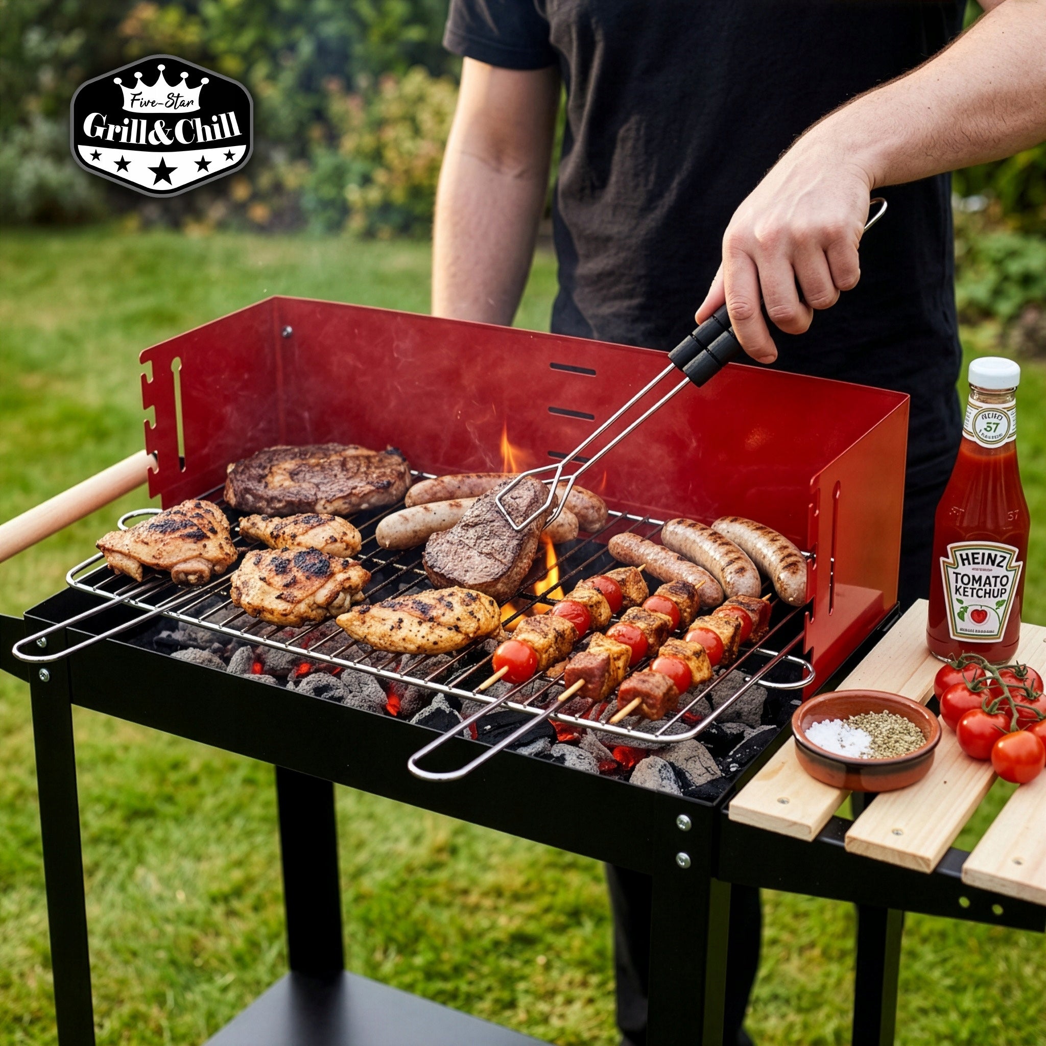 GARDEN CHARCOAL GRILL ON WHEELS GRILL SHELF FOR BRIQUETTE BBQ ACCESSORIES Manufacturer code GC0010