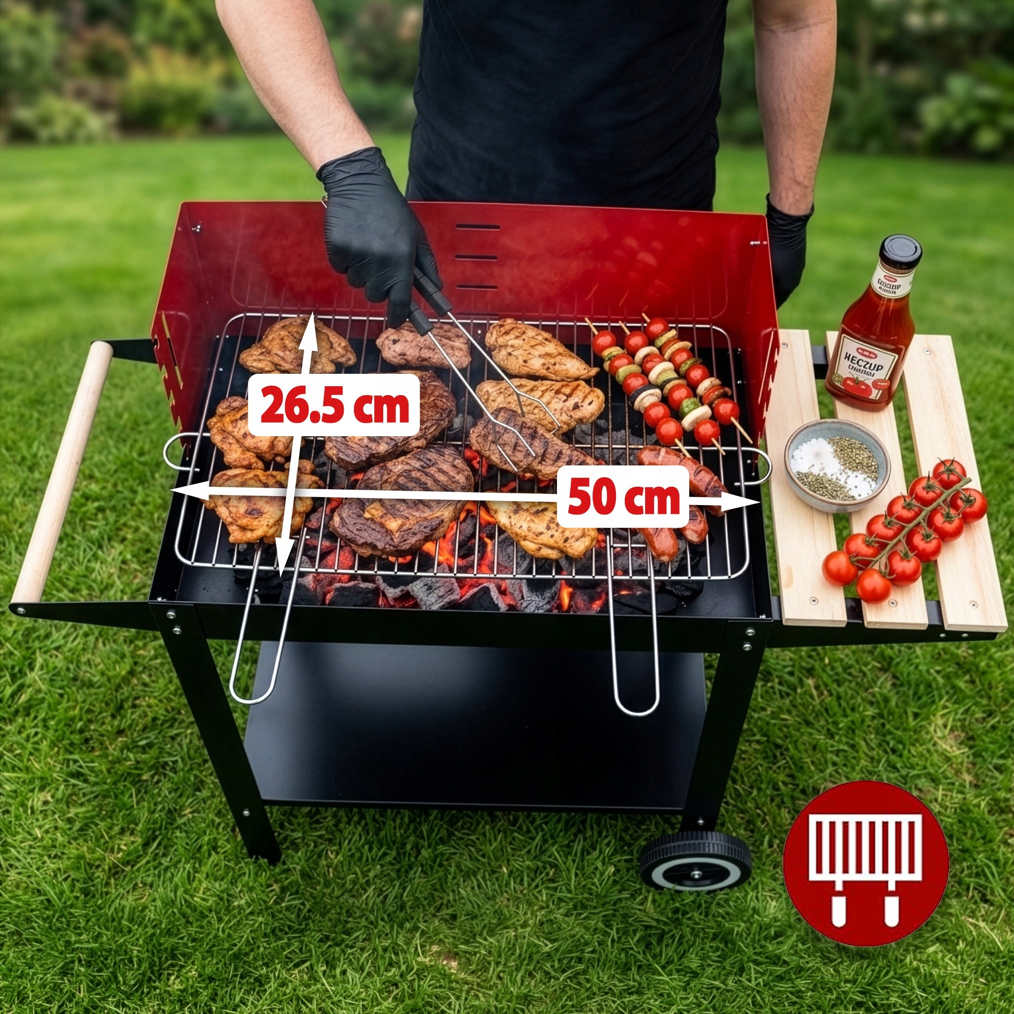 GARDEN CHARCOAL GRILL ON WHEELS GRILL SHELF FOR BRIQUETTE BBQ Manufacturer Five-Star Grill&Chill