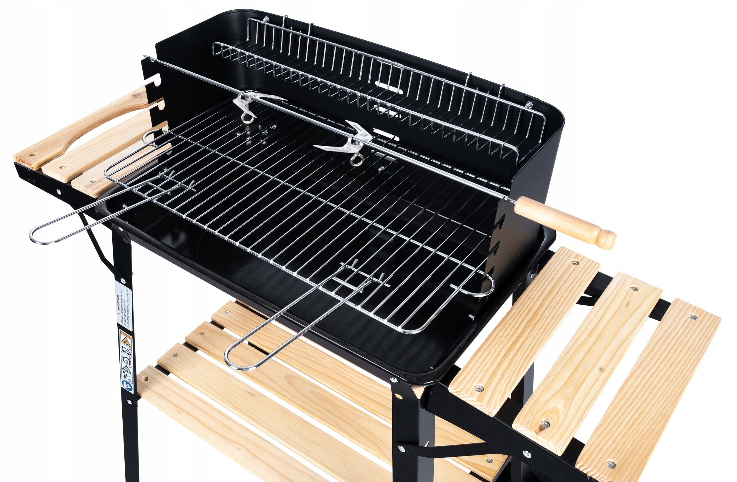 GARDEN CHARCOAL GRILL ON WHEELS SPIT 3xSHELVES FOR BRIQUETTE BBQ LARGE GRILL Manufacturer Gotel