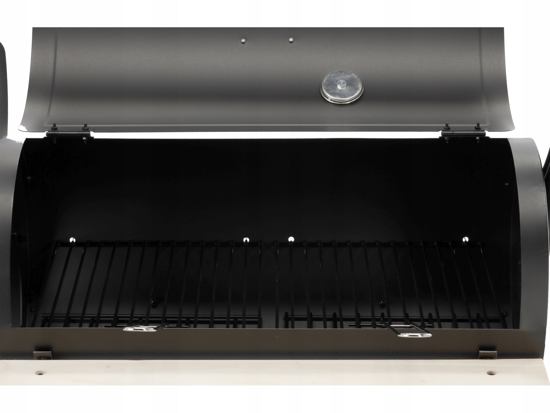 GARDEN CHARCOAL GRILL STEEL WITH SMOKEHOUSE GRATE 60X30CM ON WHEELS LUND Grate width 30 cm