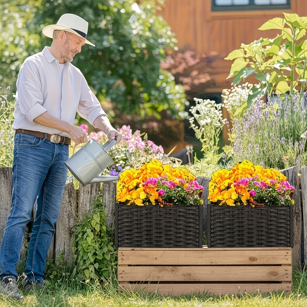 GARDEN CHEST VEGETABLE GARDEN BED HERBARIUM GROWING VEGETABLES FLOWERS DURABLE Material synthetic material