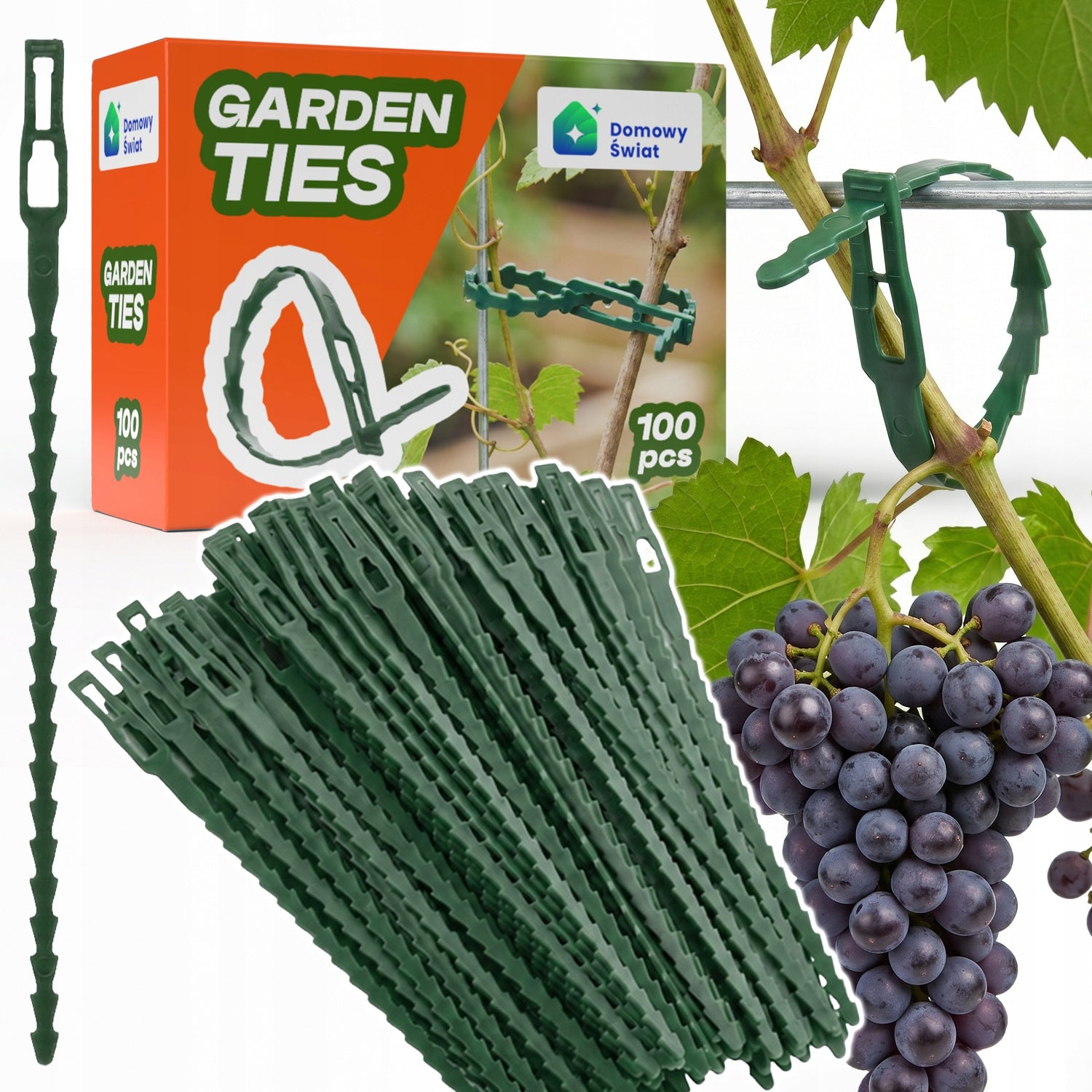 GARDEN CLAMP BANDS FOR FASTENING PLANTS FLOWERS BRANCHES 23cm 100pcs