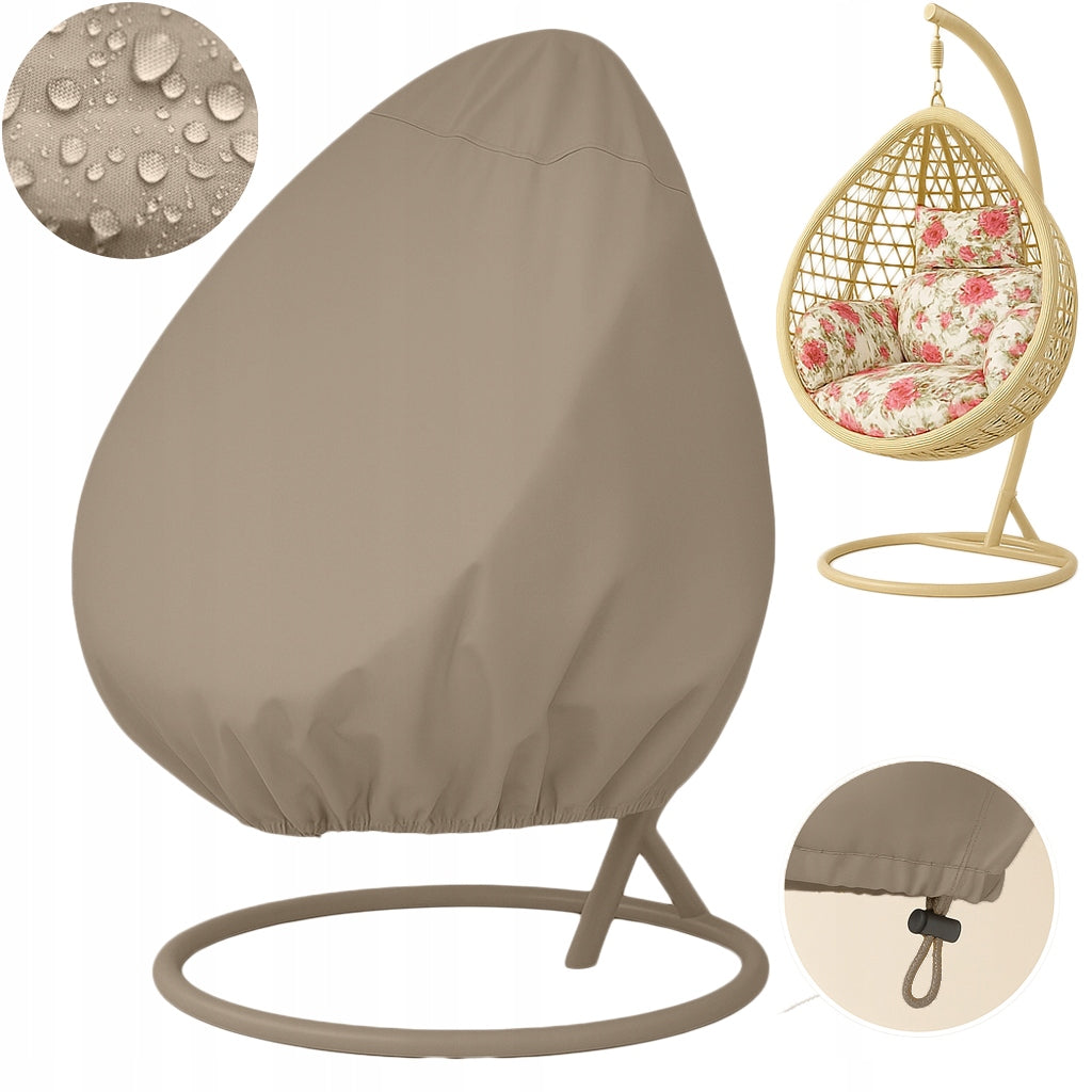 GARDEN COCOON COVER BASKET HANGING CHAIR WATERPROOF POLAND - BEIGE
