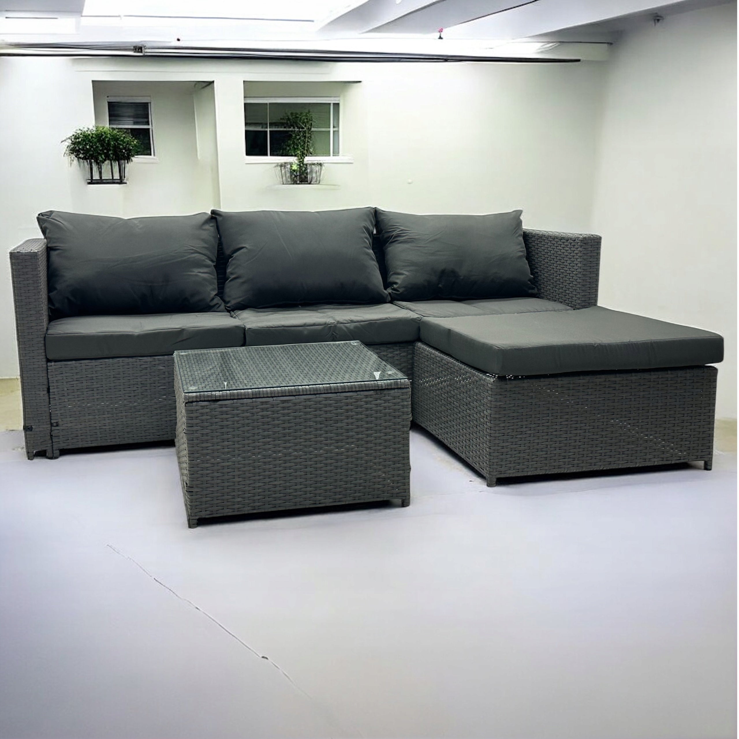 GARDEN CORNER DOUBLE-SIDED SFS066 MTG GARDEN FURNITURE SET GREY Manufacturer no brand
