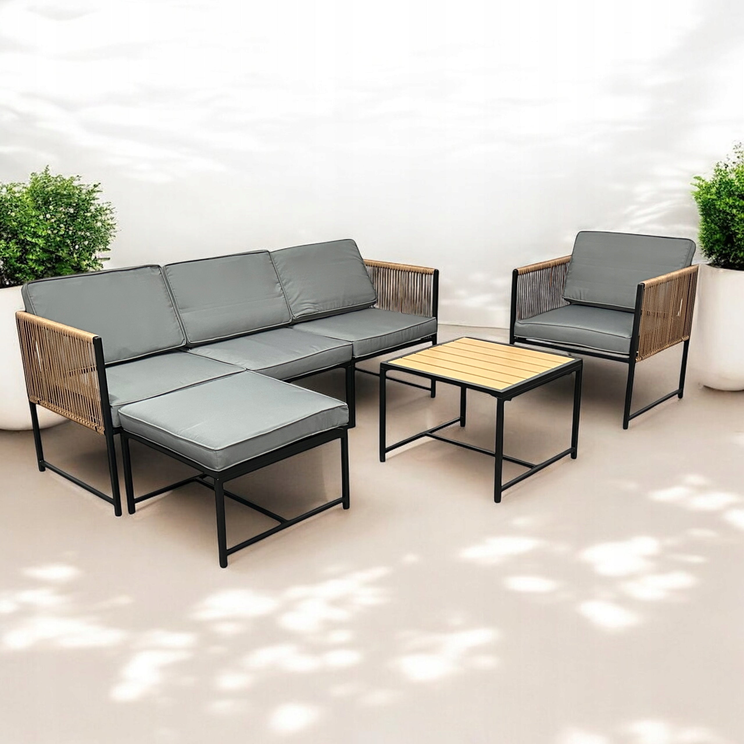 GARDEN CORNER DOUBLE-SIDED XL-NM-31 GARDEN FURNITURE SET BROWN LIGHT Manufacturer no brand