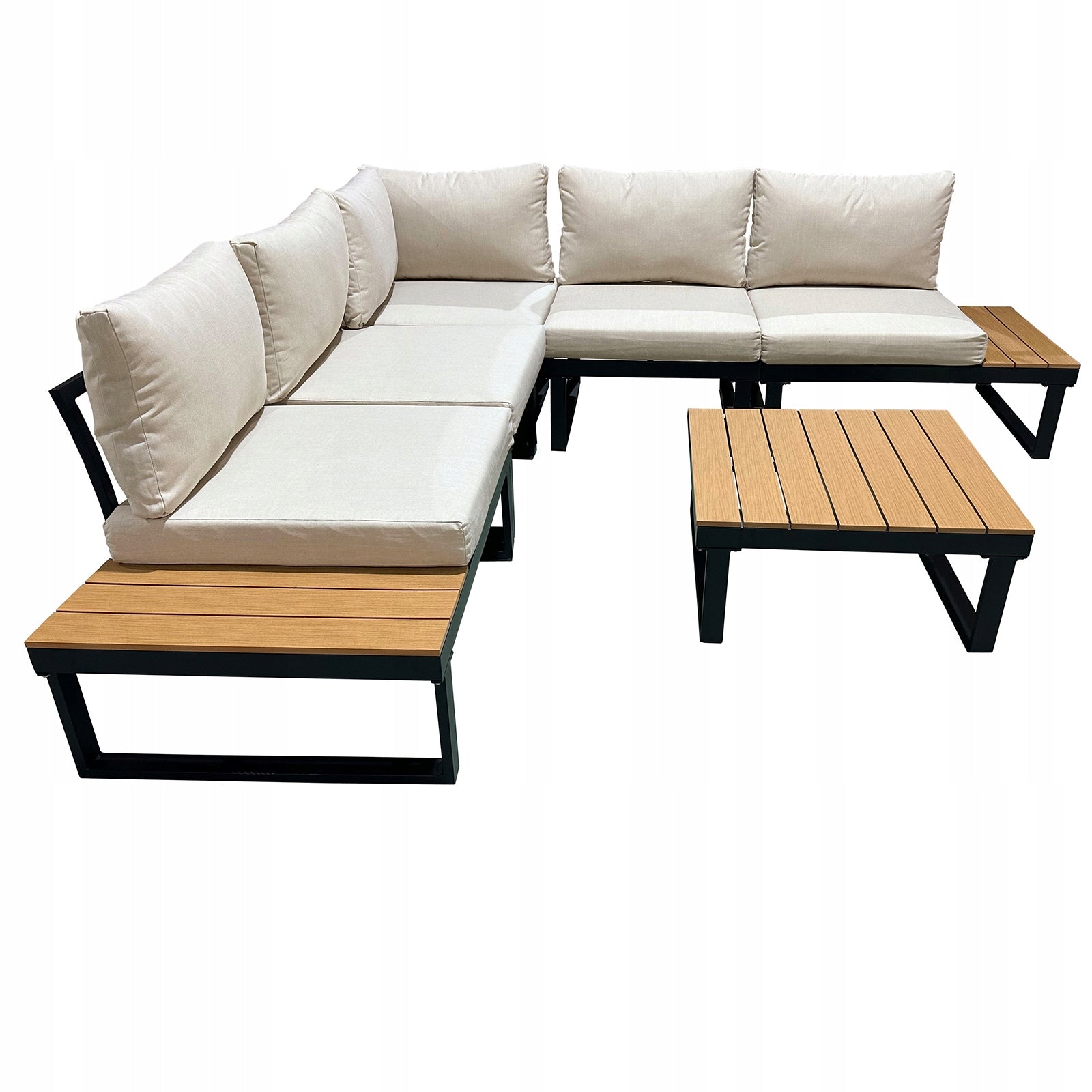 GARDEN CORNER GARDEN FURNITURE SET FOR TERRACE FOX BEIGE Set contents corner sofa end table