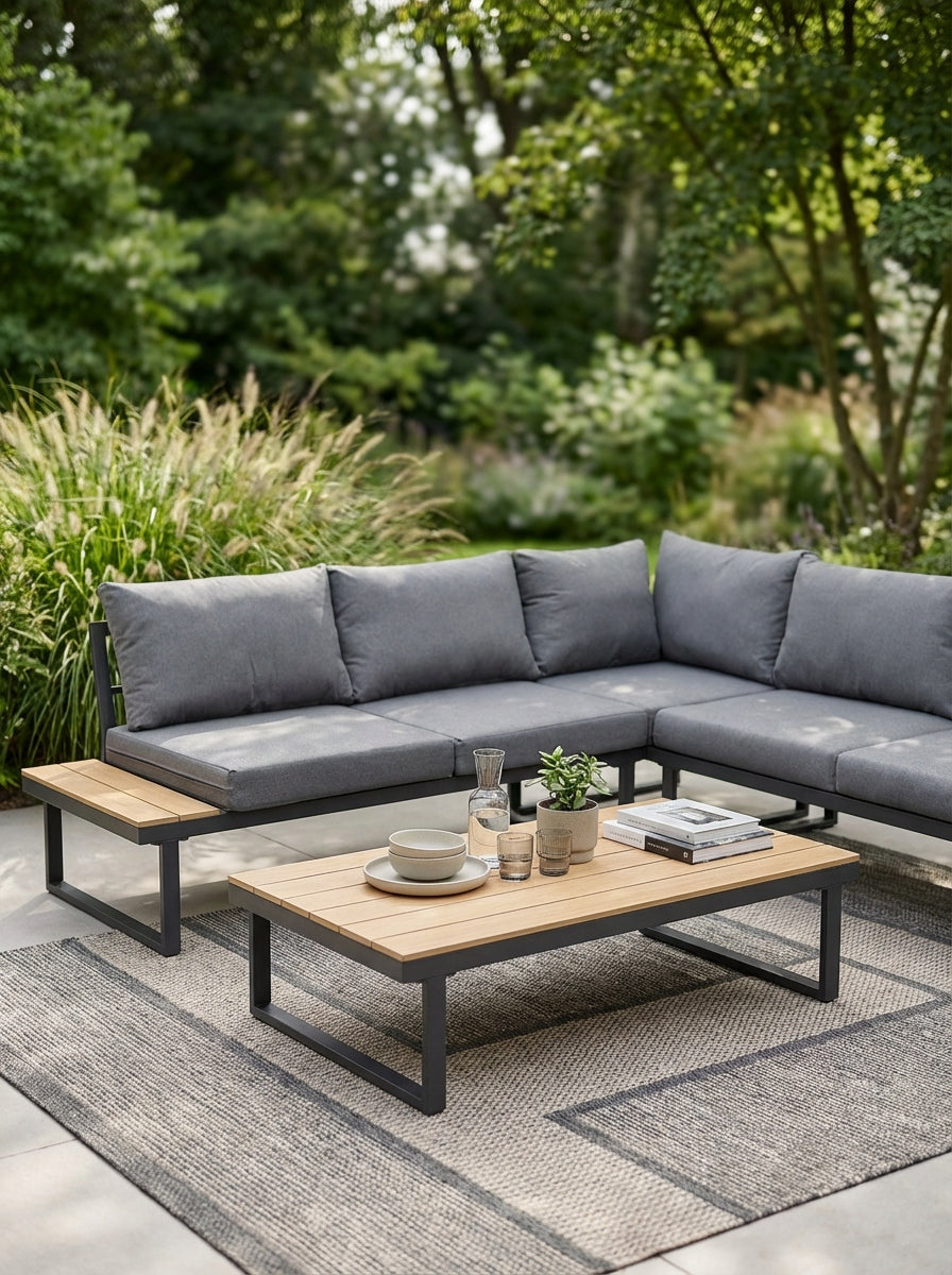 GARDEN CORNER XXL NM-28 GARDEN FURNITURE SET GARDEN FURNITURE BROWN Main material metal