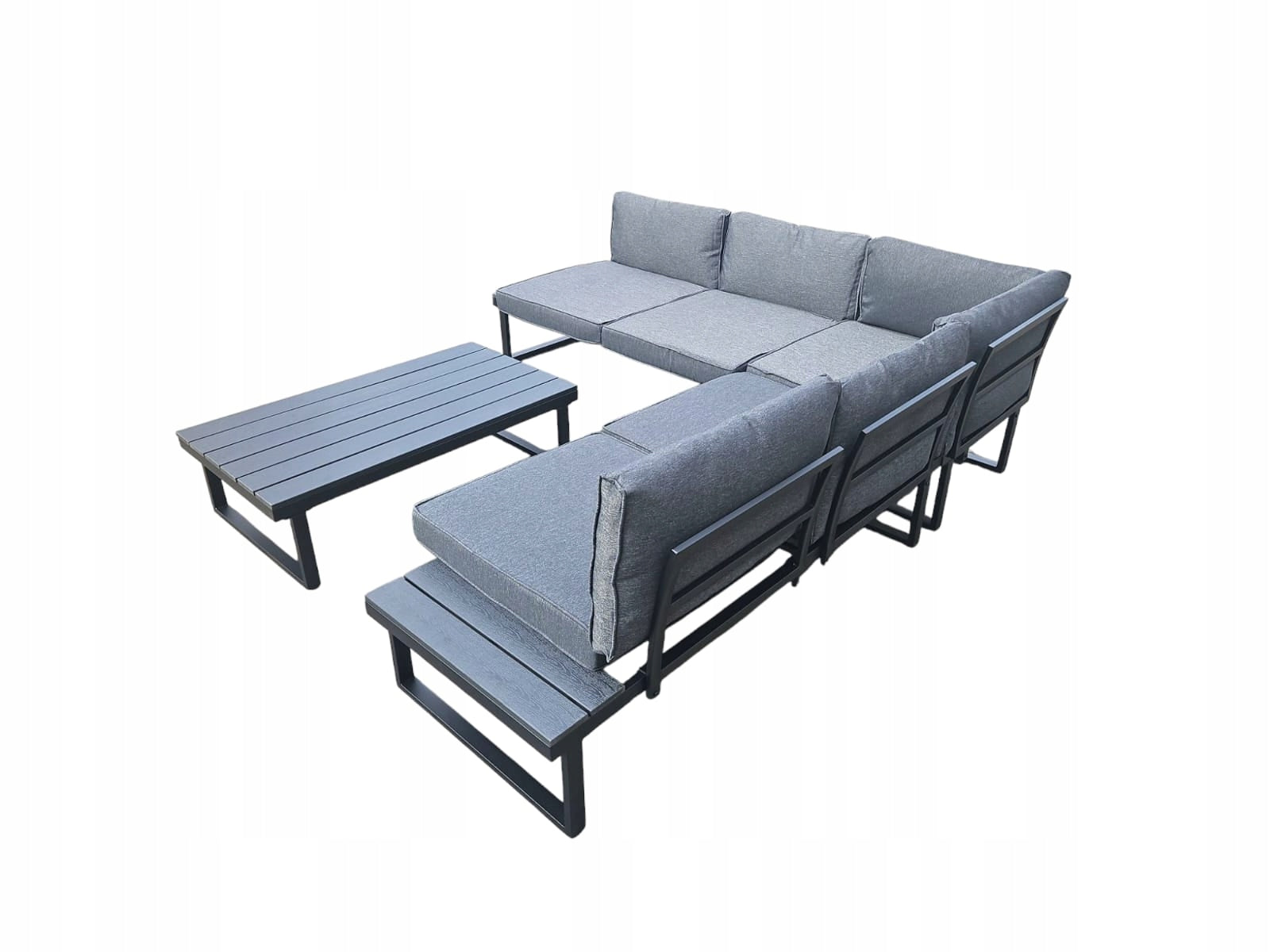 GARDEN CORNER with table XL SEATING SET ANTHRACITE TABLE SET Main material metal