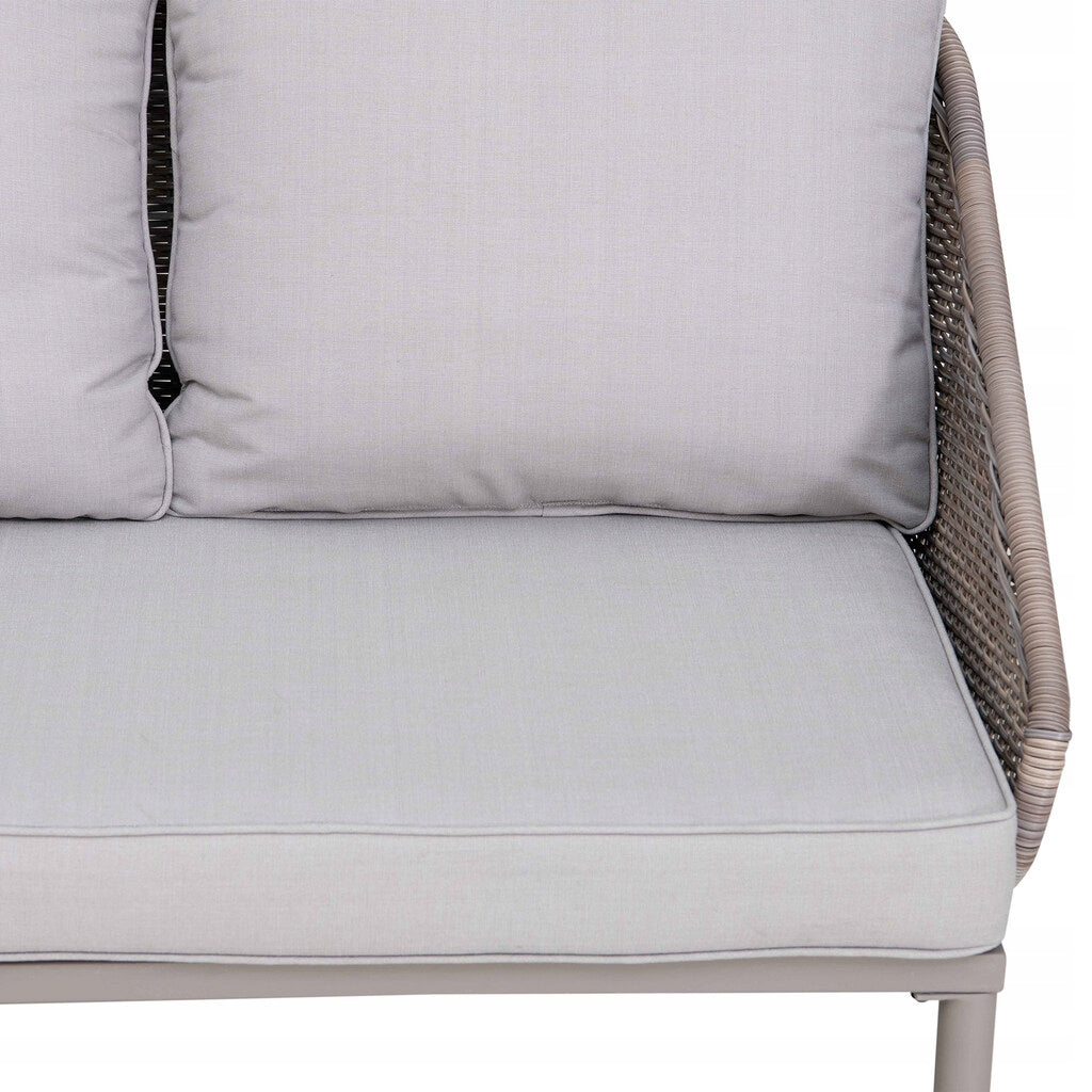 GARDEN COUCH GREY SOFA BED SUNWAY WITH POLYRATTAN TABLE Length (longer side) 141 cm