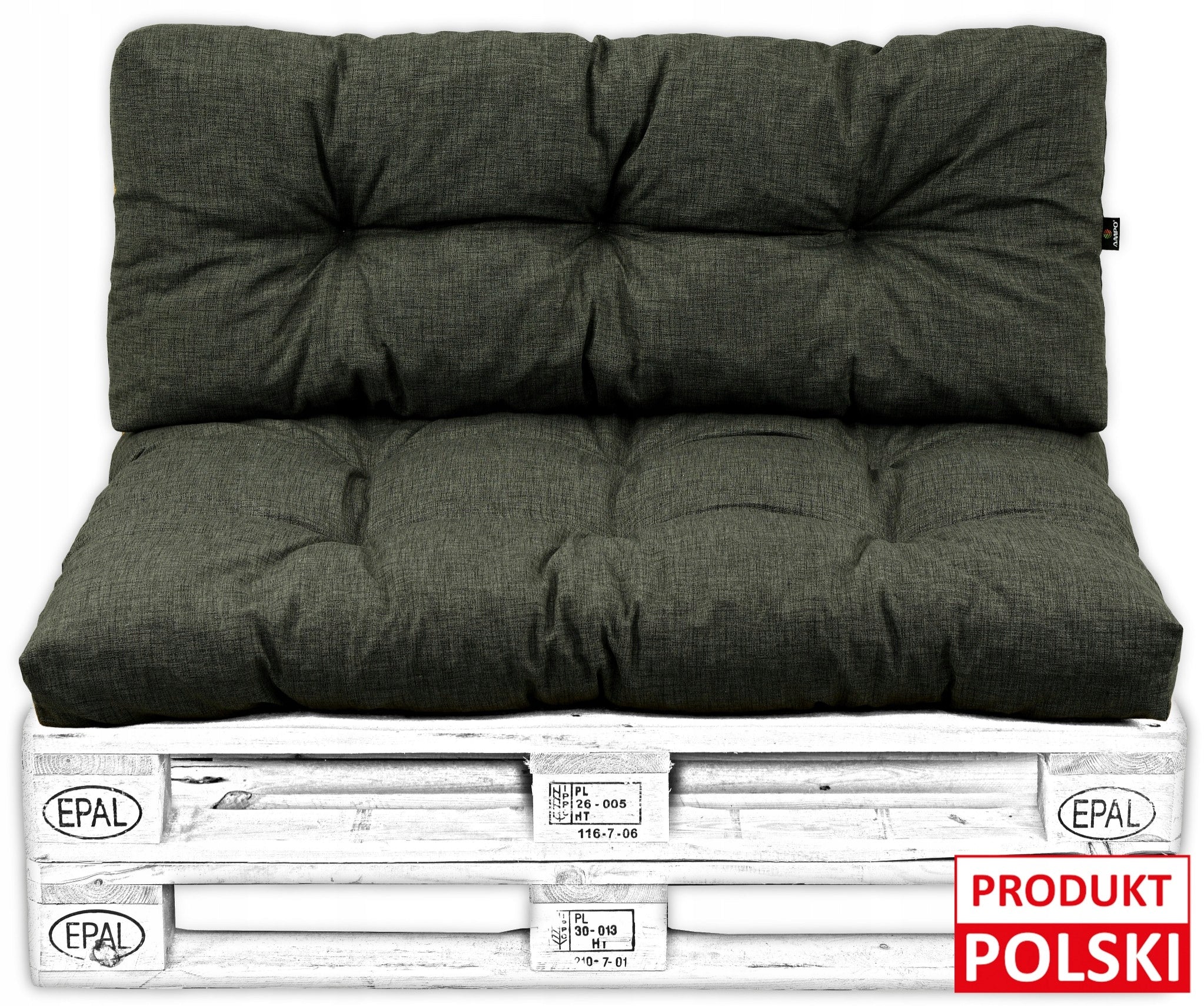 GARDEN CUSHIONS FOR PALLET FURNITURE - SET OF 2 PCS 120×80 CM ANTHRACITE AMPO Pillow length 120 cm