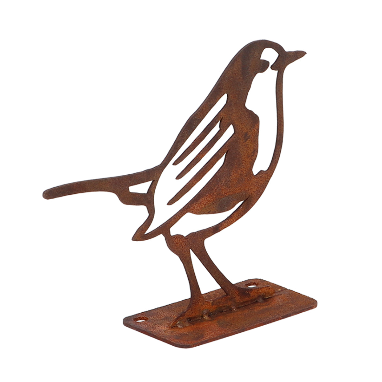 GARDEN DECORATION BIRD robin steel corten rusty rust standing ornament h10cm Product height 10.1 cm
