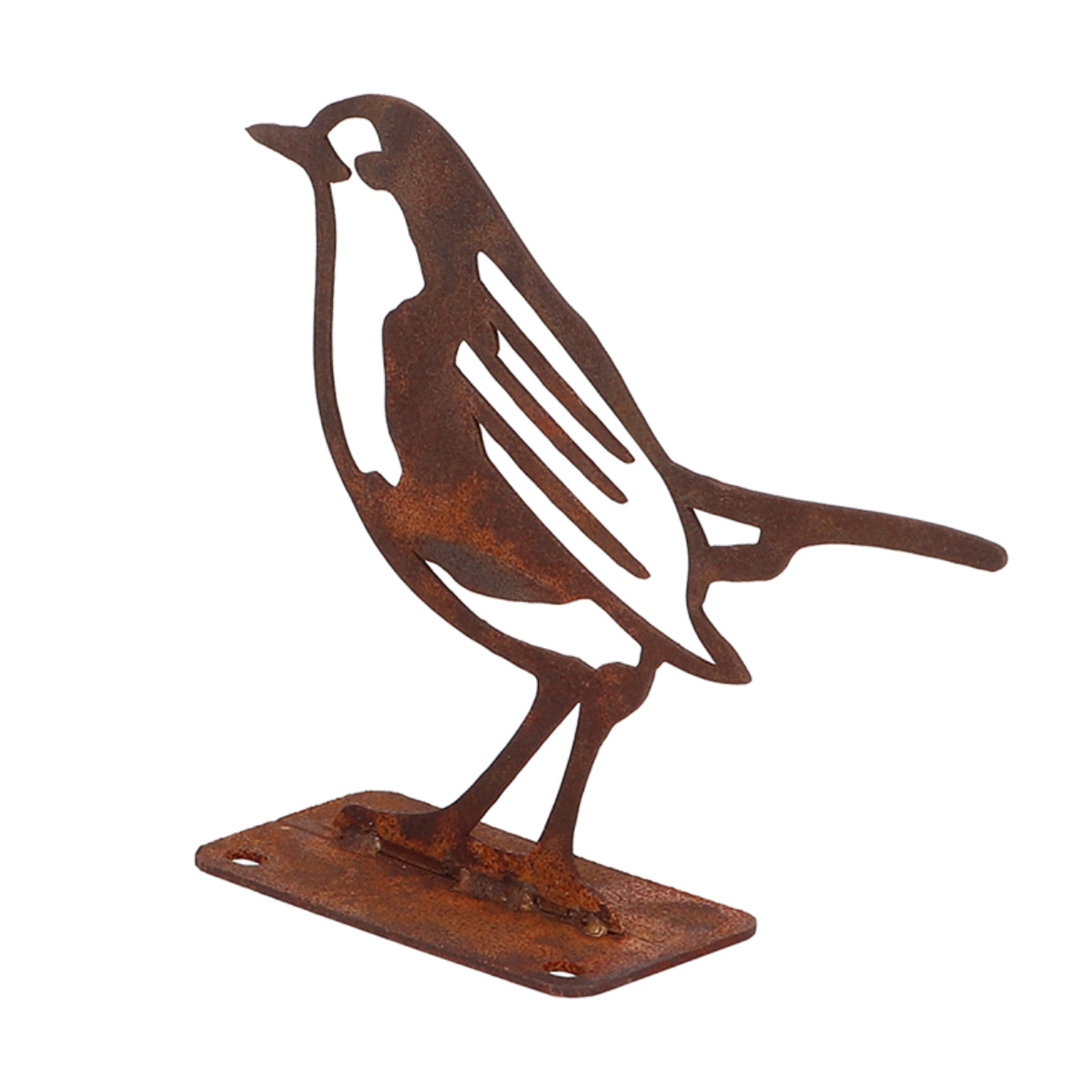 GARDEN DECORATION BIRD robin steel corten rusty rust standing ornament h10cm Type sculpture (figure)