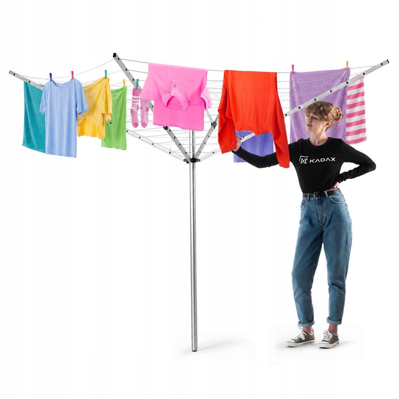 GARDEN DRYER 50 m FOR LAUNDRY UNDERWEAR SWIVEL 4 OUTER ARMS