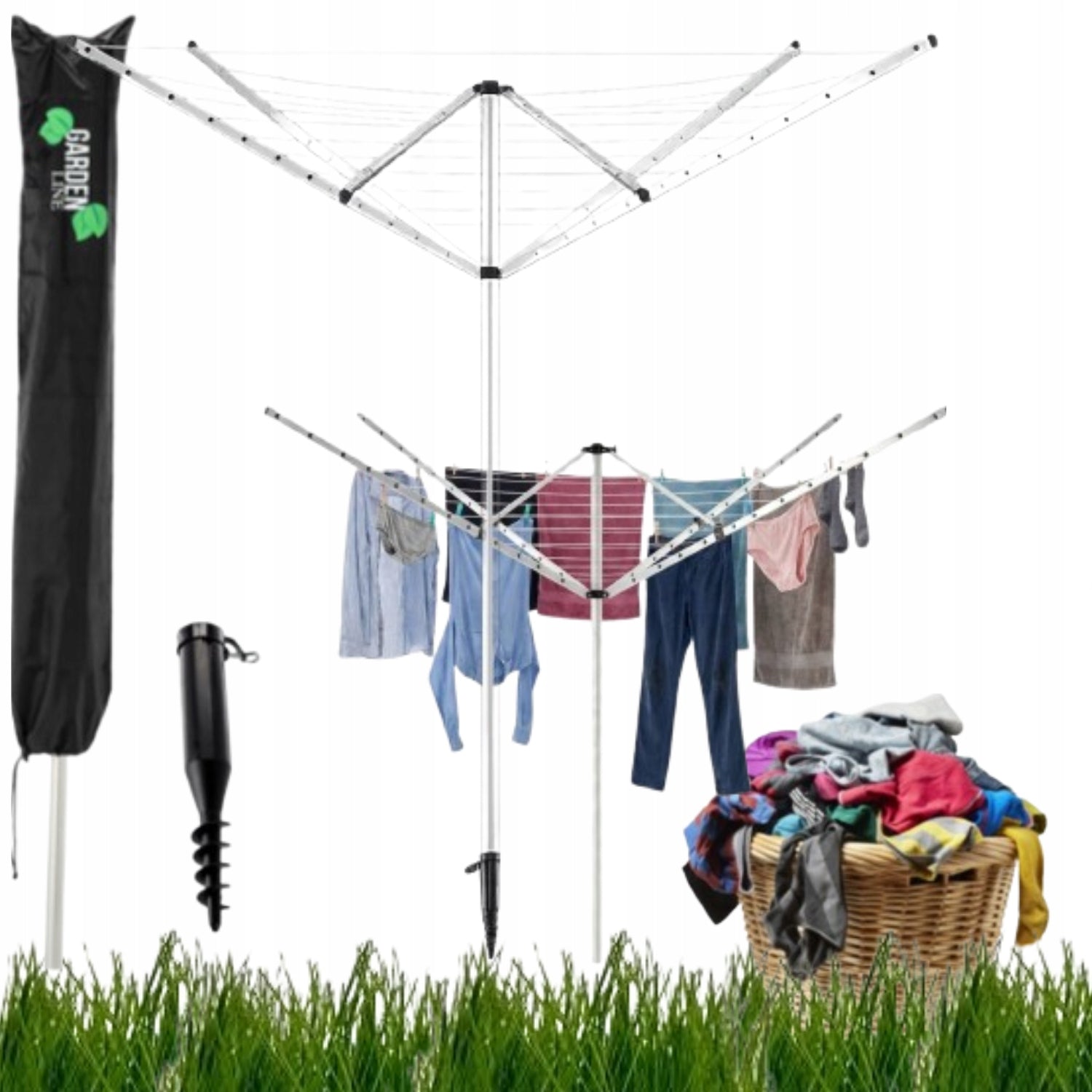 GARDEN DRYER EXTRA LARGE ROOMY FOR WASHING 4 ARMS 50M + COVER Manufacturer code 5908089032071