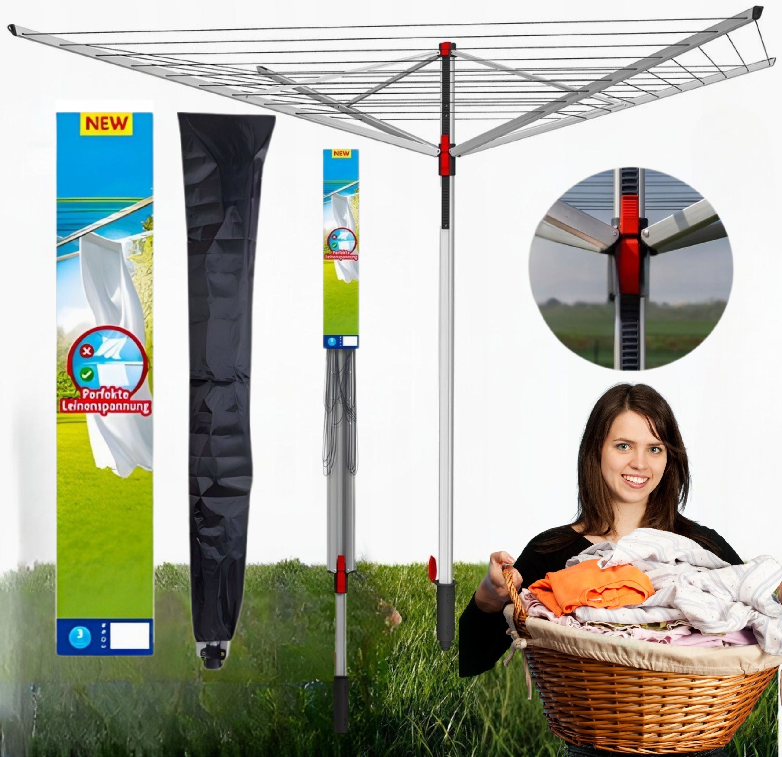 GARDEN DRYER FOR LAUNDRY LARGE XL 50 METERS LINES VILEDA SUN LIFT SET