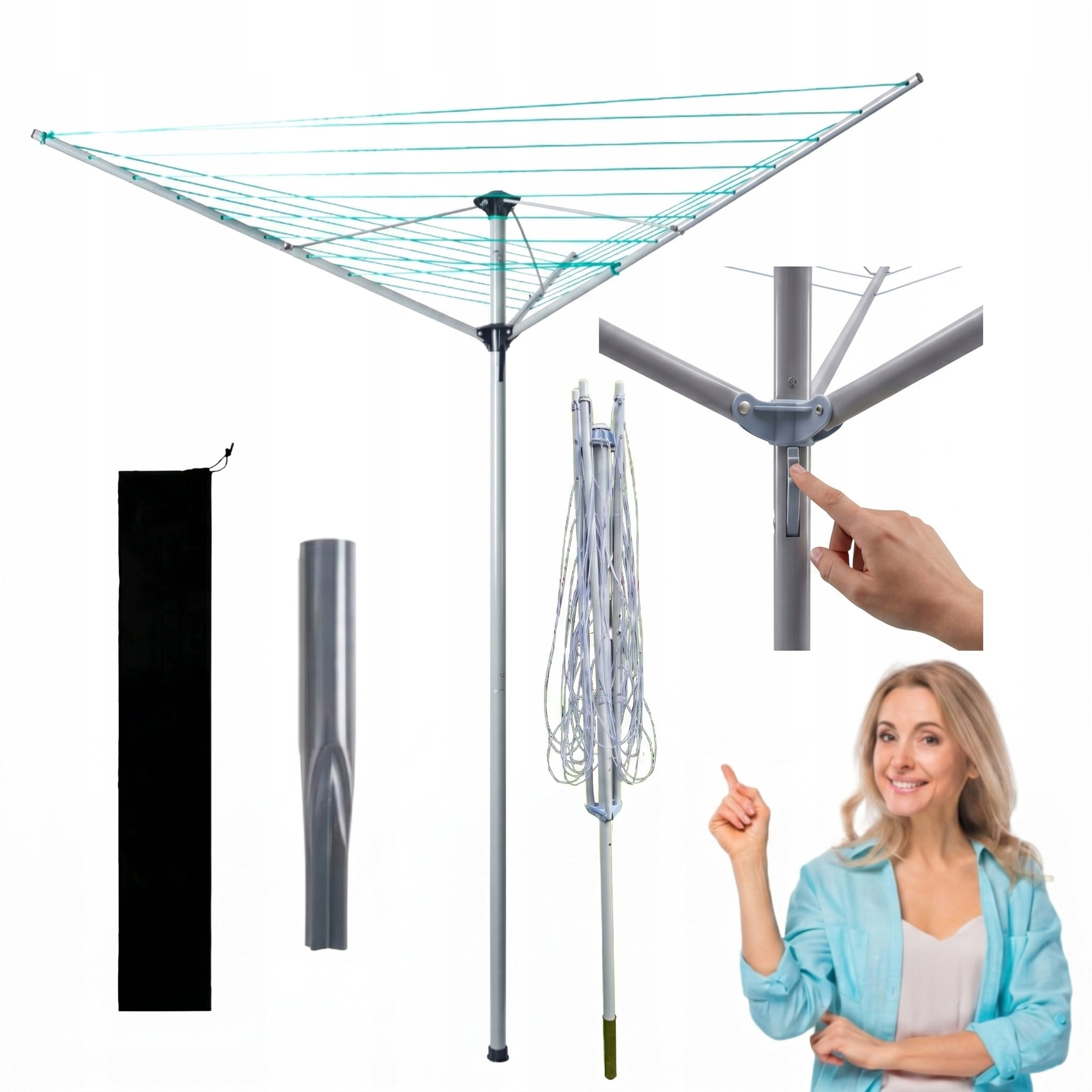 GARDEN DRYER PROMIS LAUNDRY SWIVEL 182 CM ANCHOR + COVER