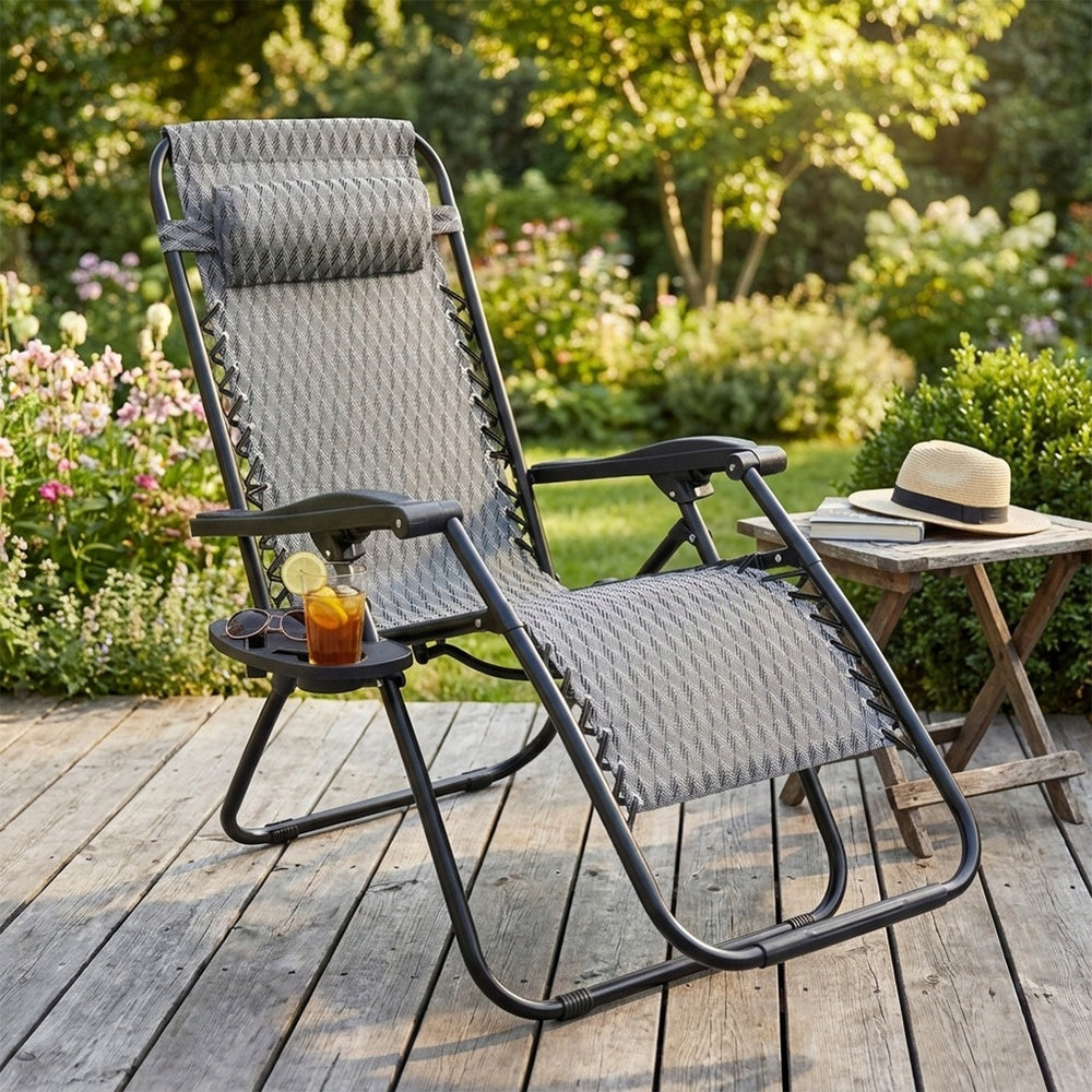 GARDEN Deckchair Folding Adjustable Beach Hiking Chair Packaging status original