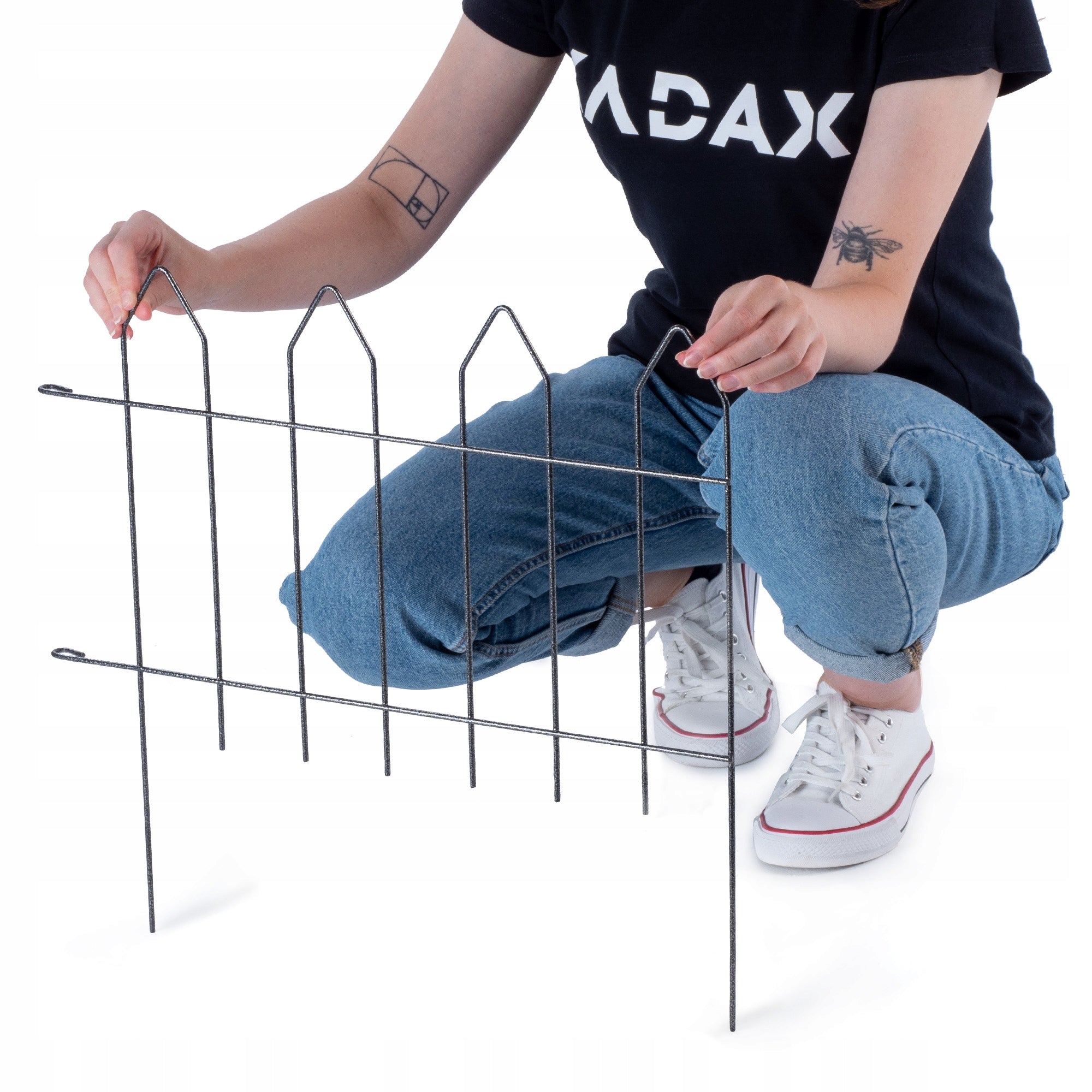 GARDEN FENCE METAL PALISADE EDGING WELDED FENCE 50cm HIGH Packaging status original