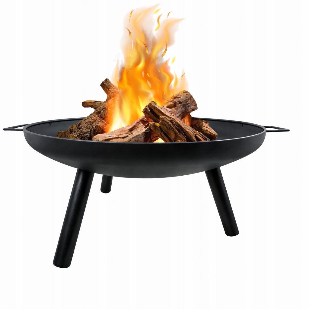 GARDEN FIRE PIT GRILL BOILER WITH HANDLES 60 cm STEEL